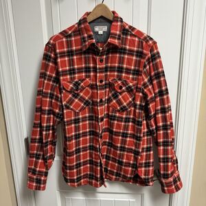 Vintage Wallace And Barnes Red Thick Overshirt Shirt Jacket Workwear